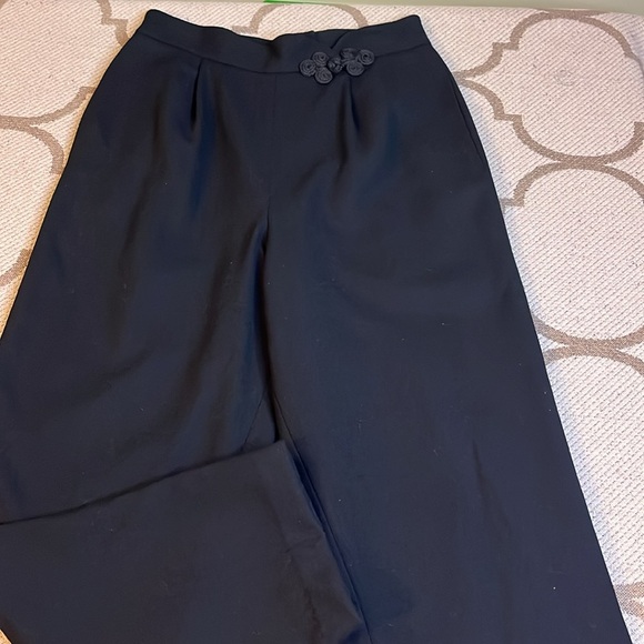 Amanda Fielding wool high waisted Pleated knotted waist detail trouser pants - Picture 7 of 16